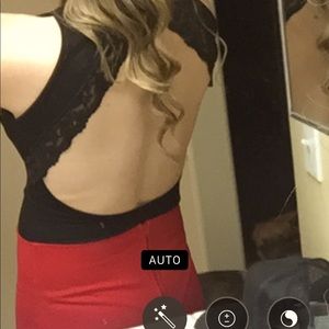 Backless lace embellished bodysuit